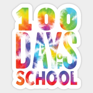 100 Days Of School - Funny Tie Die Design Sticker